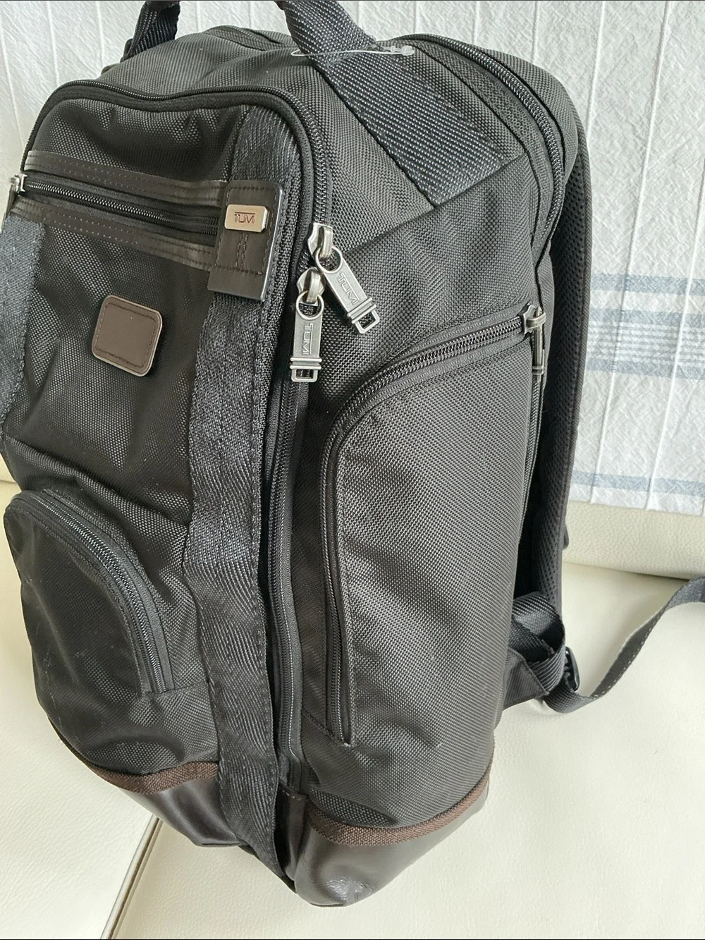 TUMI Canvas and Leather backpack large